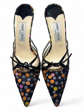 Rare Jimmy Choo Polka Dot Kitten Heels